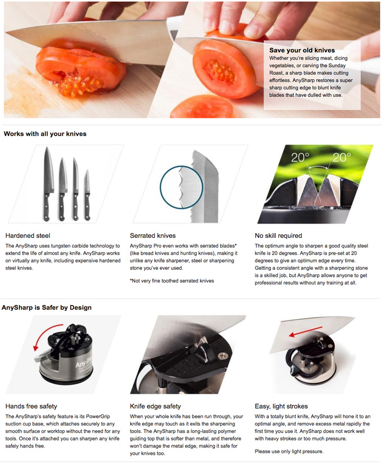 AnySharp Pro Knife Sharpener Silver The Kitchen Gift Company