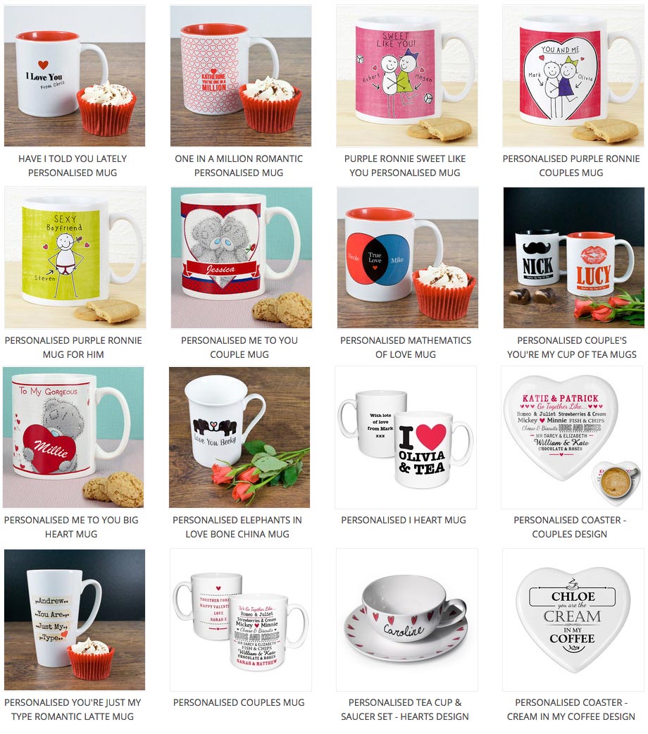 Personalised Valentines day Gifts and Mugs
